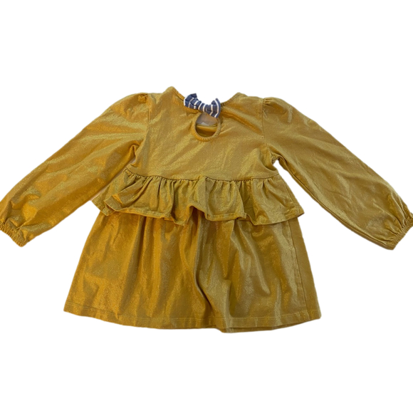 max studio kids gold metallic dress 3T ruffle - Picture 5 of 8